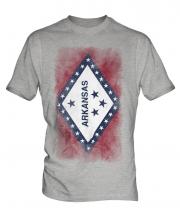 Arkansas State Faded Flag Mens T-Shirt