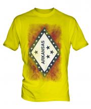 Arkansas State Faded Flag Mens T-Shirt