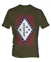 Arkansas State Faded Flag Mens T-Shirt