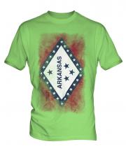 Arkansas State Faded Flag Mens T-Shirt