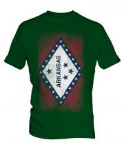 Arkansas State Faded Flag Mens T-Shirt