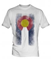 Colorado State Faded Flag Mens T-Shirt