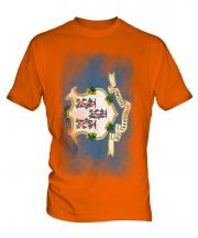 Connecticut State Faded Flag Mens T-Shirt