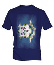 Connecticut State Faded Flag Mens T-Shirt