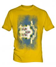 Connecticut State Faded Flag Mens T-Shirt