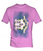 Connecticut State Faded Flag Mens T-Shirt