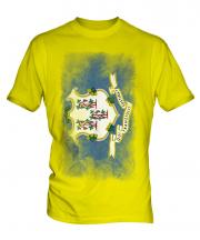 Connecticut State Faded Flag Mens T-Shirt