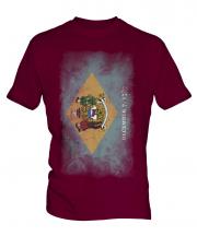 Delaware State Faded Flag Mens T-Shirt