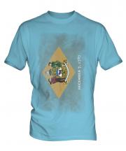 Delaware State Faded Flag Mens T-Shirt