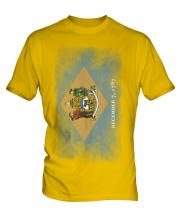 Delaware State Faded Flag Mens T-Shirt