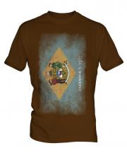 Delaware State Faded Flag Mens T-Shirt