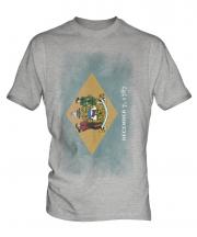 Delaware State Faded Flag Mens T-Shirt
