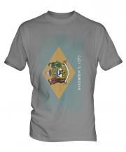 Delaware State Faded Flag Mens T-Shirt