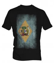 Delaware State Faded Flag Mens T-Shirt