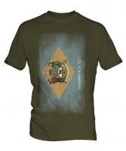 Delaware State Faded Flag Mens T-Shirt