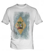 Delaware State Faded Flag Mens T-Shirt