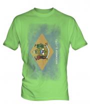 Delaware State Faded Flag Mens T-Shirt