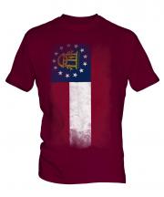 Georgia State Faded Flag Mens T-Shirt