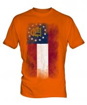 Georgia State Faded Flag Mens T-Shirt
