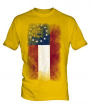 Georgia State Faded Flag Mens T-Shirt