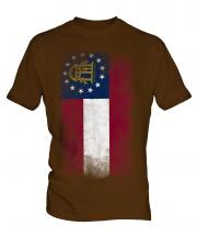 Georgia State Faded Flag Mens T-Shirt