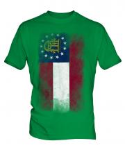 Georgia State Faded Flag Mens T-Shirt