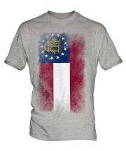 Georgia State Faded Flag Mens T-Shirt