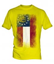 Georgia State Faded Flag Mens T-Shirt
