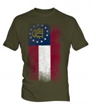 Georgia State Faded Flag Mens T-Shirt