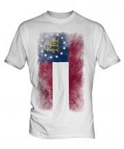 Georgia State Faded Flag Mens T-Shirt