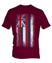 Hawaii State Faded Flag Mens T-Shirt