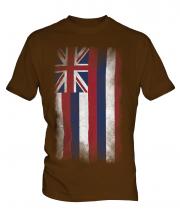 Hawaii State Faded Flag Mens T-Shirt