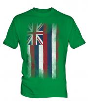 Hawaii State Faded Flag Mens T-Shirt