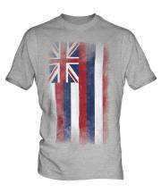Hawaii State Faded Flag Mens T-Shirt