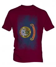 Idaho State Faded Flag Mens T-Shirt