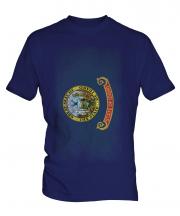 Idaho State Faded Flag Mens T-Shirt