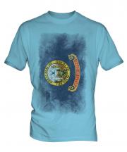 Idaho State Faded Flag Mens T-Shirt