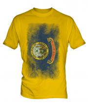 Idaho State Faded Flag Mens T-Shirt
