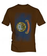 Idaho State Faded Flag Mens T-Shirt