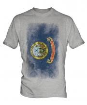 Idaho State Faded Flag Mens T-Shirt