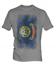 Idaho State Faded Flag Mens T-Shirt