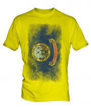 Idaho State Faded Flag Mens T-Shirt