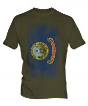 Idaho State Faded Flag Mens T-Shirt
