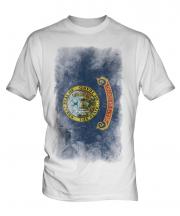 Idaho State Faded Flag Mens T-Shirt