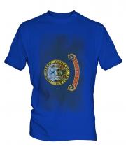 Idaho State Faded Flag Mens T-Shirt