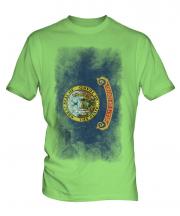 Idaho State Faded Flag Mens T-Shirt