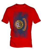 Idaho State Faded Flag Mens T-Shirt
