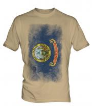 Idaho State Faded Flag Mens T-Shirt