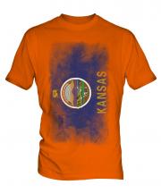Kansas State Faded Flag Mens T-Shirt