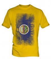 Kansas State Faded Flag Mens T-Shirt